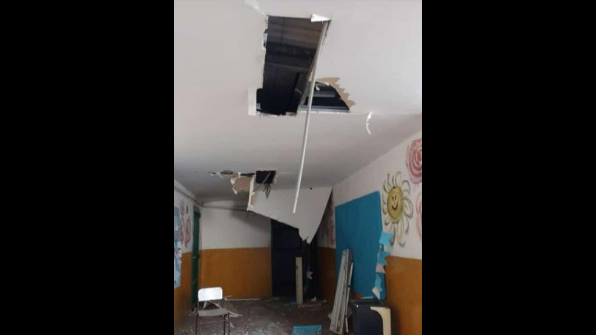 Una escuela de La Lonja fue destrozada de madrugada: se llevaron plafones y reflectores