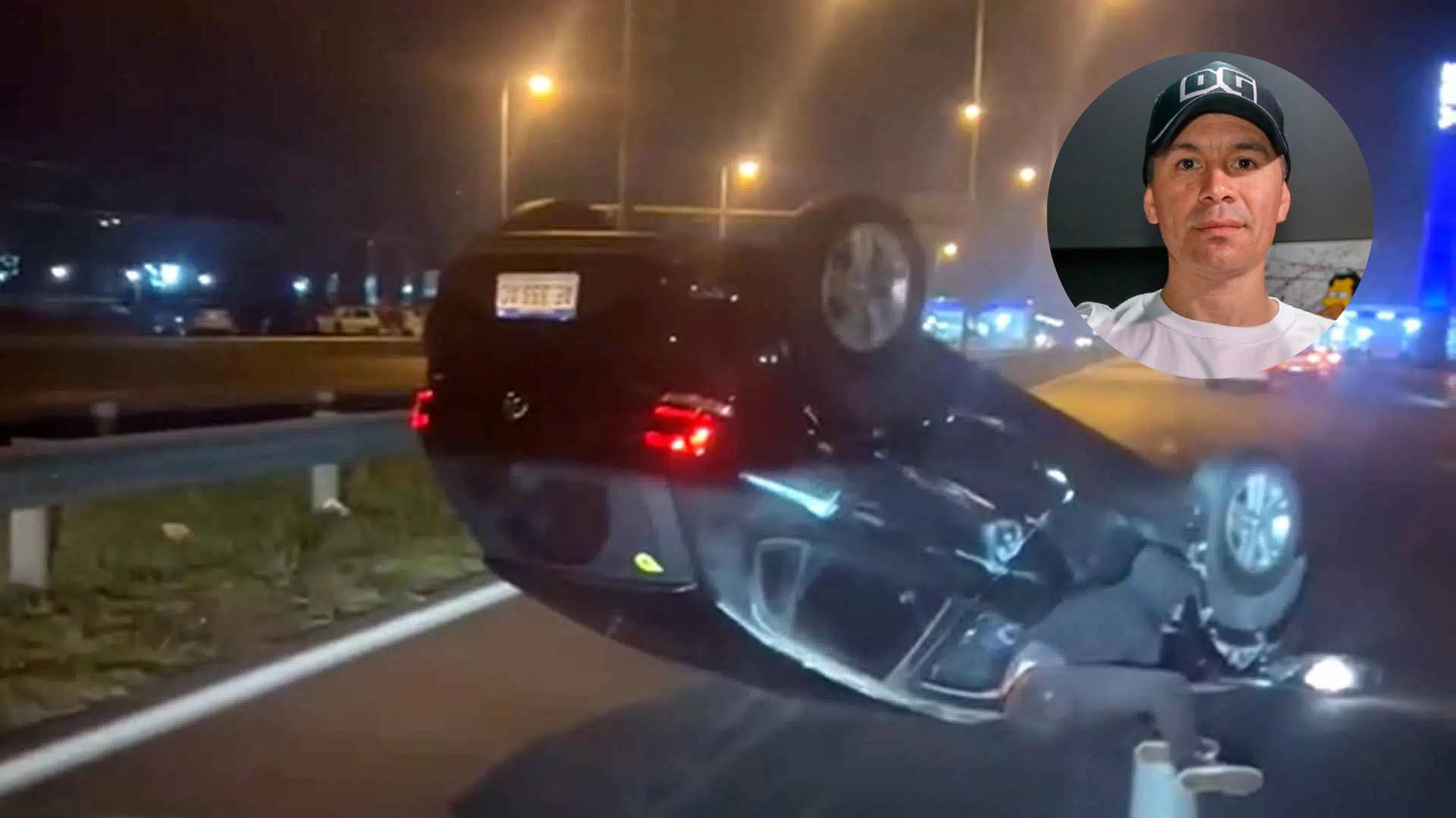 ▶ VIDEO: Pablo Lescano asistió a víctimas de choque en Panamericana