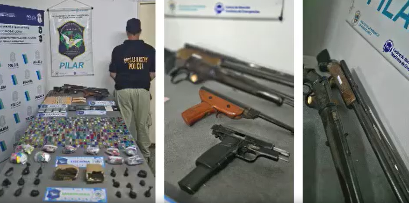 Cocaína, marihuana y armas: Operativo antidroga en barrio Los Grillos