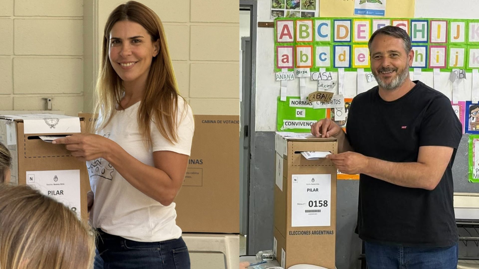 Soledad Peralta y Santiago Laurent de Fuerza Patria emitieron su voto esta tarde