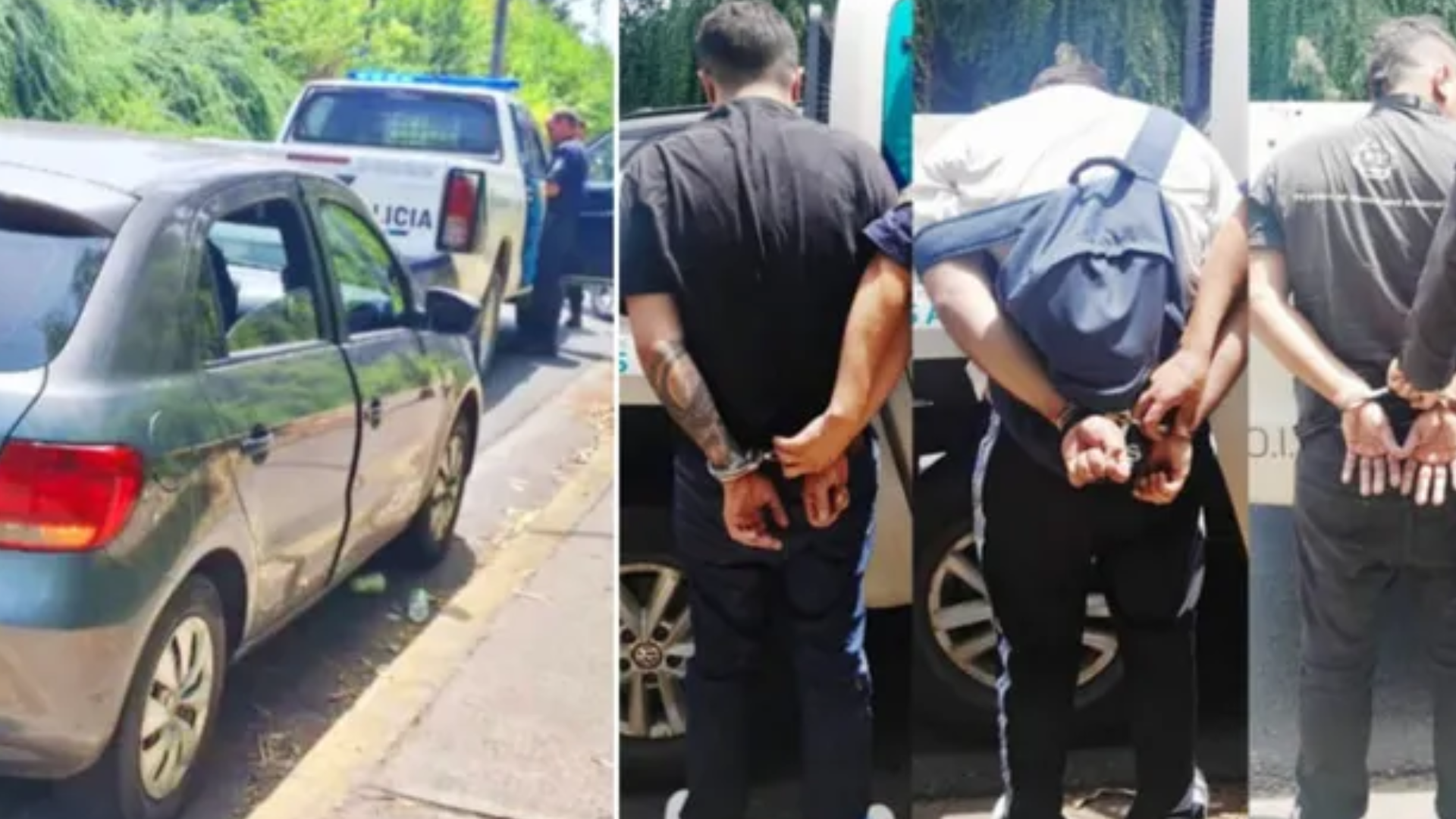 Persecución y choque en Pilar: Capturan a tres delincuentes colombianos