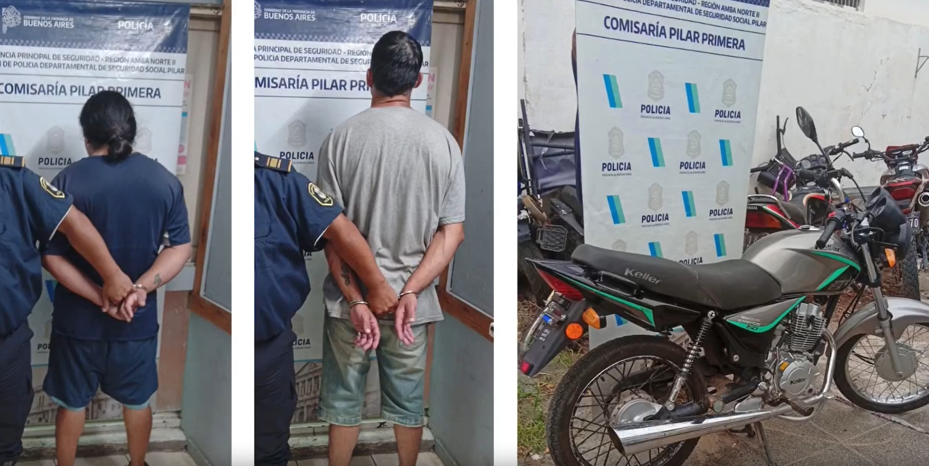Capturan a los motochorros que intentaron robarle a un repartidor en Pilar