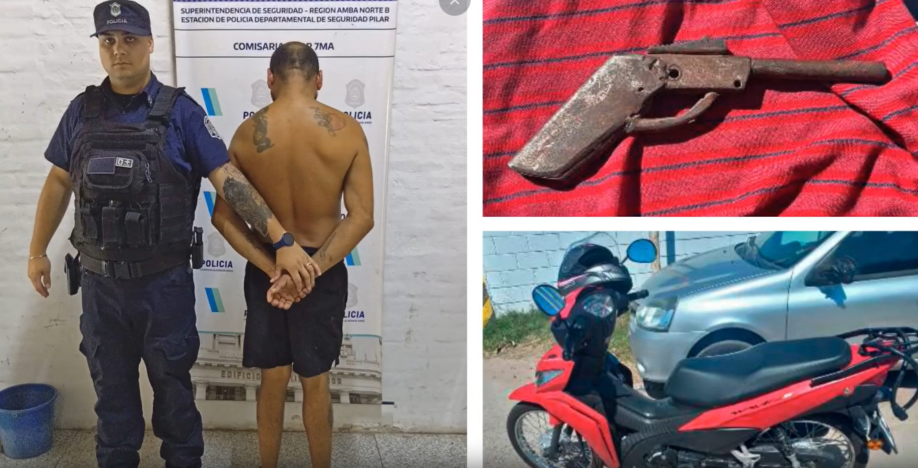 Persecución y captura: Cayó tras robar una moto en Del Viso con un arma falsa