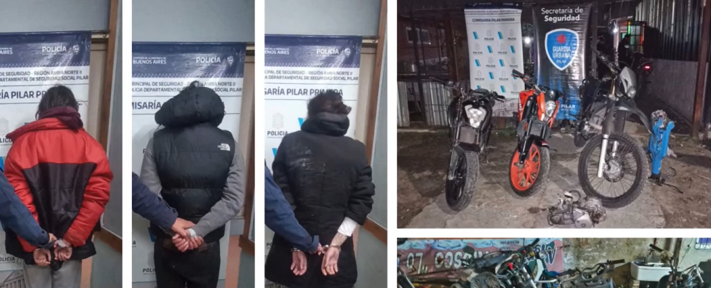 Caen en Pilar tres integrantes de una banda dedicada al robo de motocicletas